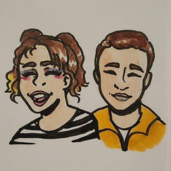 Bella & Noah (she/they) (he/him) I (Bella) am queer, and Noah is my partner who accepts me for who I am.